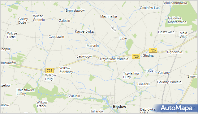 mapa Trzylatków-Parcela, Trzylatków-Parcela na mapie Targeo