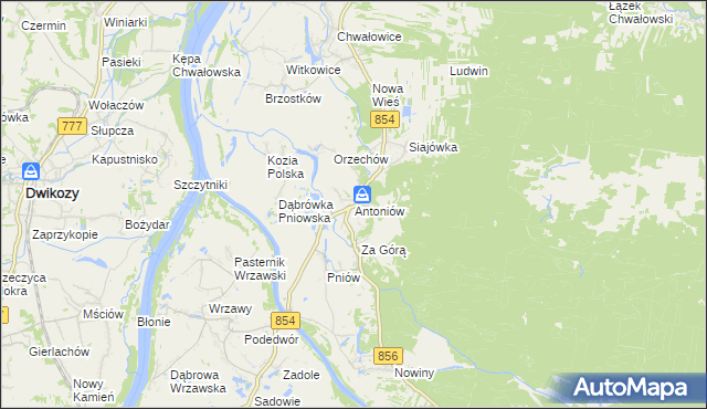 mapa Antoniów gmina Radomyśl nad Sanem, Antoniów gmina Radomyśl nad Sanem na mapie Targeo