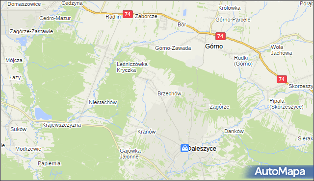 mapa Brzechów, Brzechów na mapie Targeo