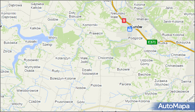 mapa Chocimów, Chocimów na mapie Targeo