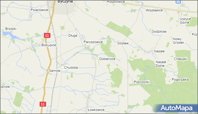 mapa Dobiercice, Dobiercice na mapie Targeo