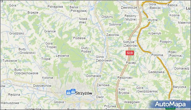 mapa Glinik Zaborowski, Glinik Zaborowski na mapie Targeo