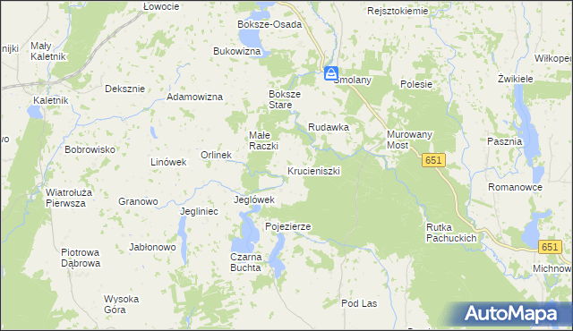 mapa Krucieniszki, Krucieniszki na mapie Targeo