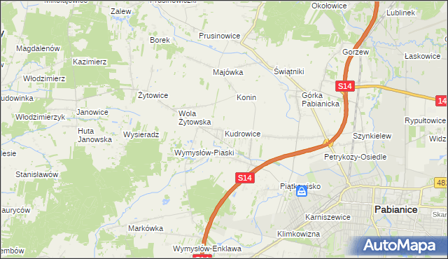 mapa Kudrowice, Kudrowice na mapie Targeo