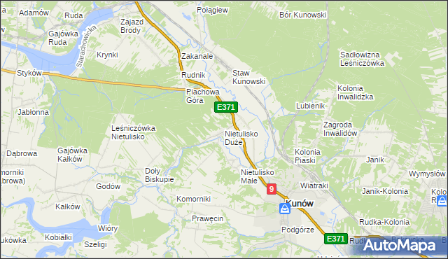 mapa Nietulisko Duże, Nietulisko Duże na mapie Targeo