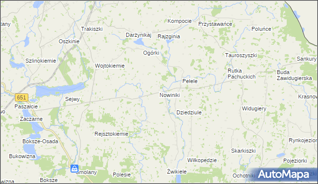 mapa Nowiniki, Nowiniki na mapie Targeo