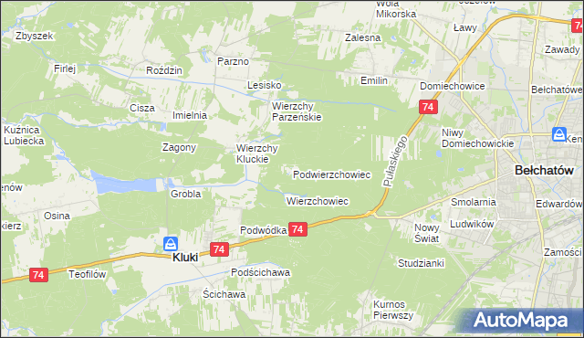 mapa Podwierzchowiec, Podwierzchowiec na mapie Targeo
