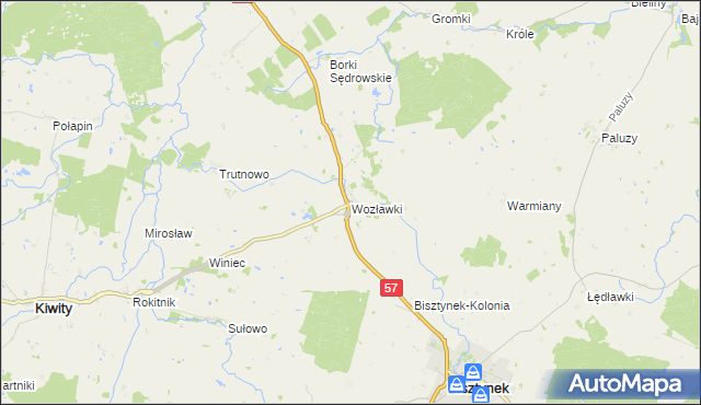 mapa Wozławki, Wozławki na mapie Targeo