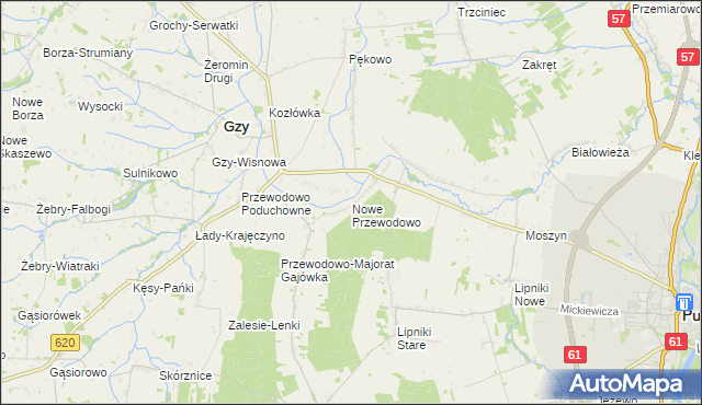 mapa Nowe Przewodowo, Nowe Przewodowo na mapie Targeo