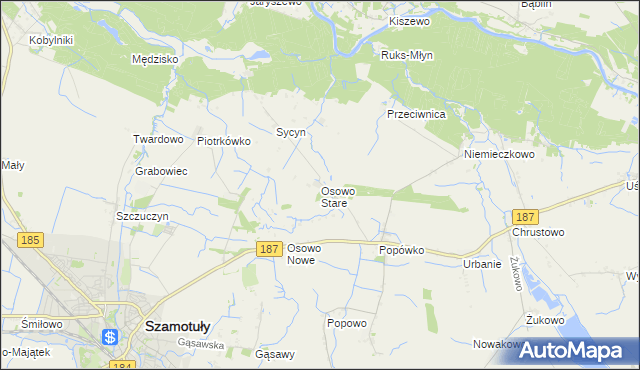 mapa Osowo Stare, Osowo Stare na mapie Targeo