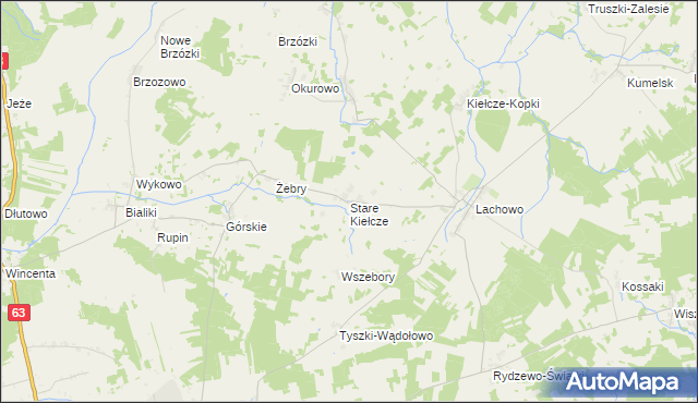 mapa Stare Kiełcze, Stare Kiełcze na mapie Targeo