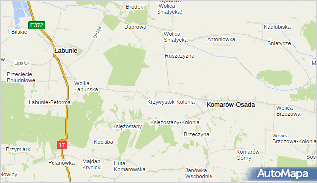 mapa Krzywystok, Krzywystok na mapie Targeo