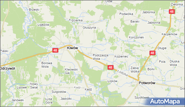 mapa Podczasza Wola, Podczasza Wola na mapie Targeo