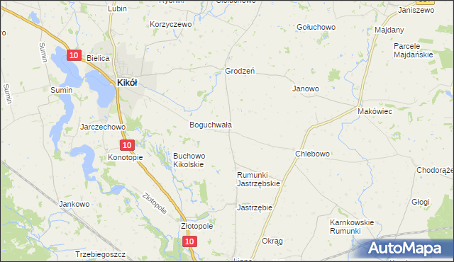 mapa Wolęcin gmina Kikół, Wolęcin gmina Kikół na mapie Targeo