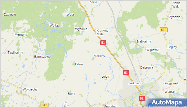 mapa Markiny, Markiny na mapie Targeo
