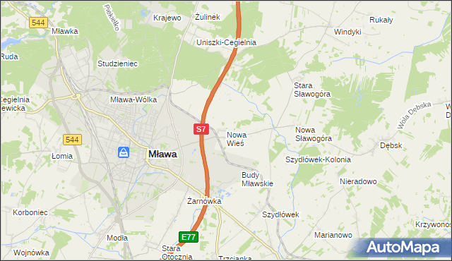 mapa Nowa Wieś gmina Szydłowo, Nowa Wieś gmina Szydłowo na mapie Targeo