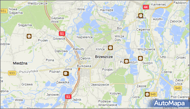 mapa Brzeszcze, Brzeszcze na mapie Targeo