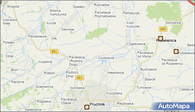 mapa Czudowice, Czudowice na mapie Targeo