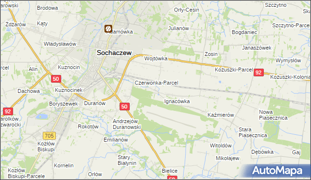 mapa Czyste gmina Sochaczew, Czyste gmina Sochaczew na mapie Targeo