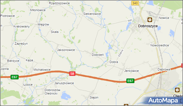 mapa Dobrzeń, Dobrzeń na mapie Targeo