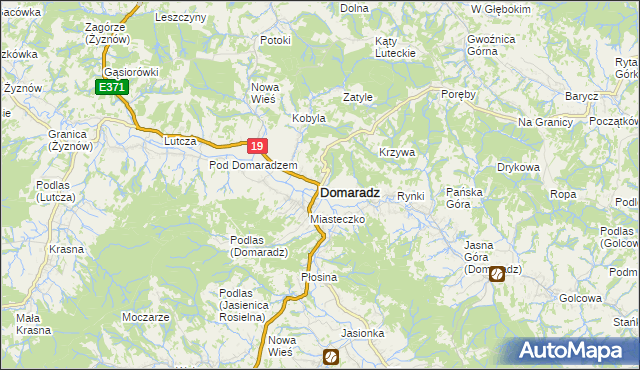 mapa Domaradz powiat brzozowski, Domaradz powiat brzozowski na mapie Targeo