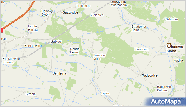 mapa Dziadów Most, Dziadów Most na mapie Targeo