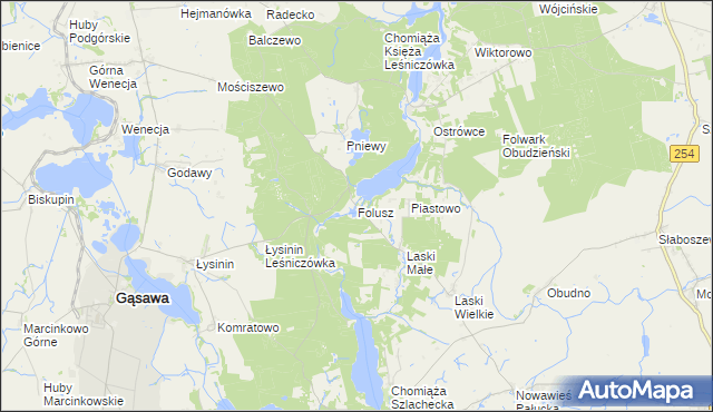 mapa Folusz gmina Gąsawa, Folusz gmina Gąsawa na mapie Targeo