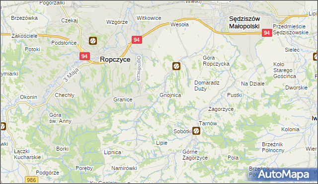 mapa Gnojnica, Gnojnica na mapie Targeo