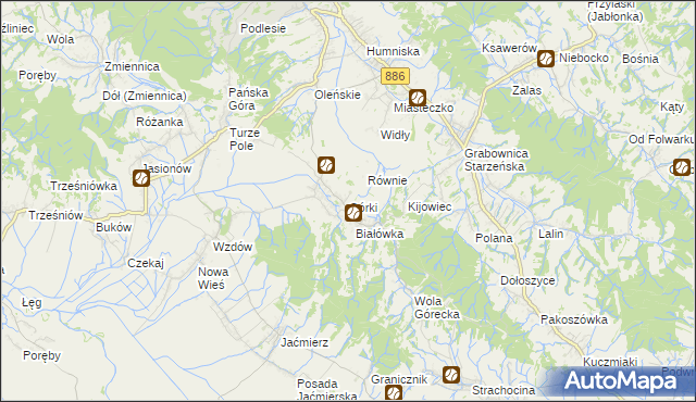 mapa Górki gmina Brzozów, Górki gmina Brzozów na mapie Targeo