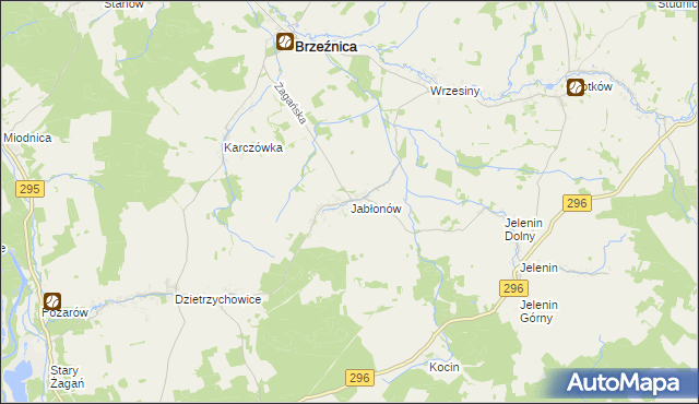 mapa Jabłonów gmina Brzeźnica, Jabłonów gmina Brzeźnica na mapie Targeo