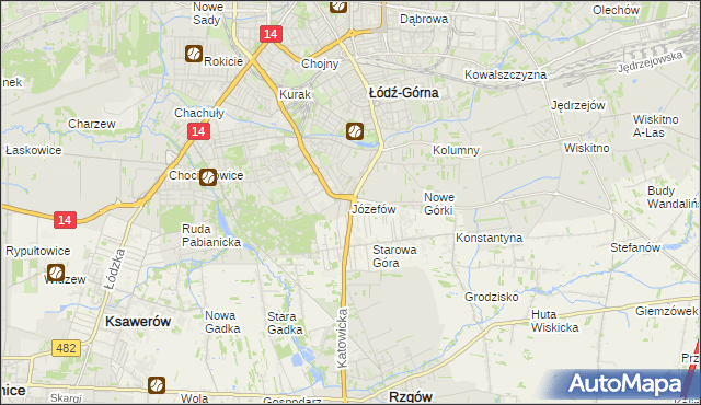 mapa Józefów gmina Łódź, Józefów gmina Łódź na mapie Targeo