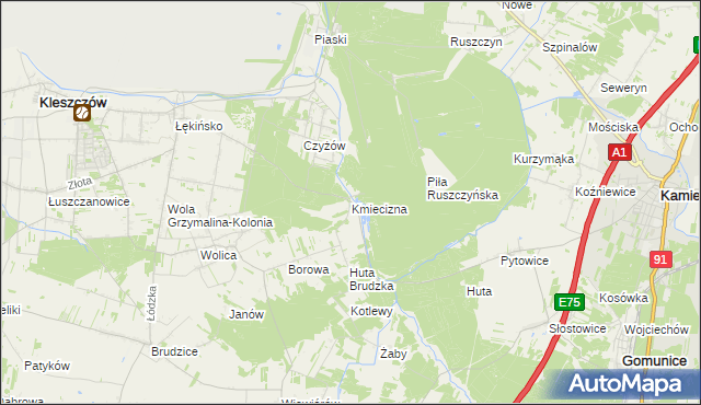 mapa Kmiecizna, Kmiecizna na mapie Targeo