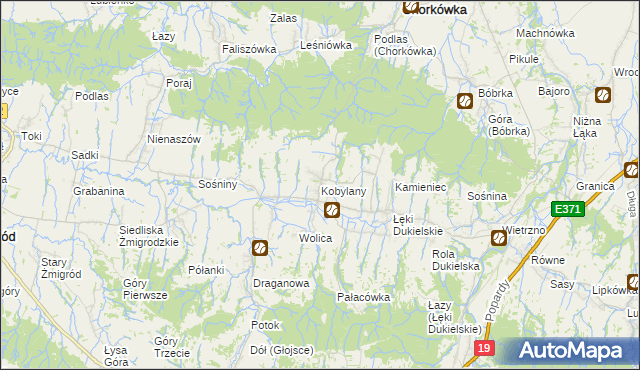 mapa Kobylany gmina Chorkówka, Kobylany gmina Chorkówka na mapie Targeo