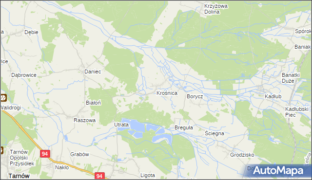 mapa Krośnica gmina Izbicko, Krośnica gmina Izbicko na mapie Targeo