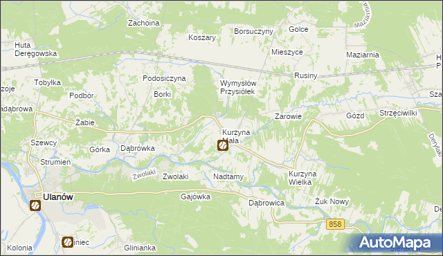 mapa Kurzyna Mała, Kurzyna Mała na mapie Targeo