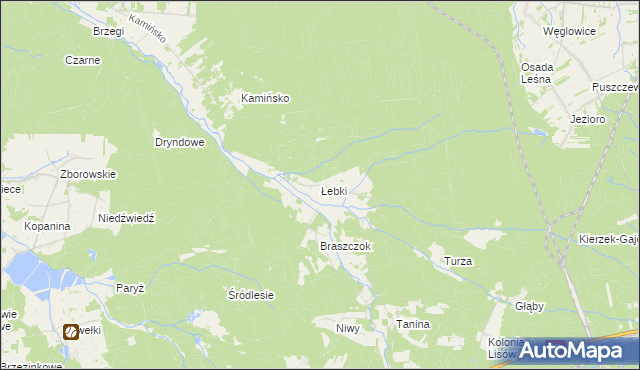 mapa Łebki gmina Herby, Łebki gmina Herby na mapie Targeo