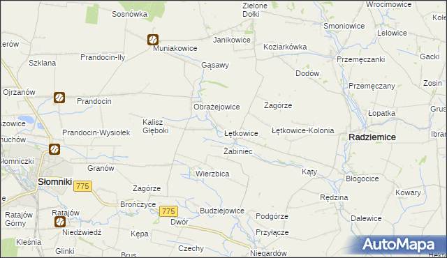 mapa Łętkowice, Łętkowice na mapie Targeo