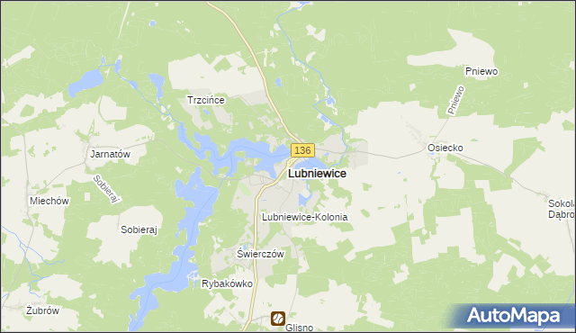 mapa Lubniewice, Lubniewice na mapie Targeo