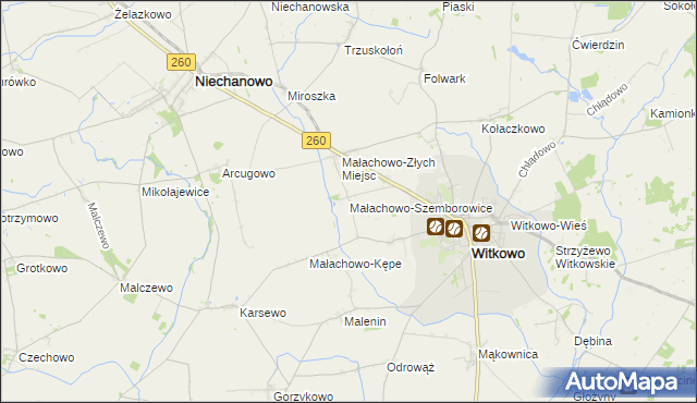 mapa Małachowo-Szemborowice, Małachowo-Szemborowice na mapie Targeo