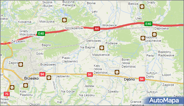 mapa Maszkienice, Maszkienice na mapie Targeo