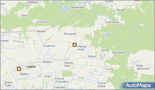 mapa Miękisz Nowy, Miękisz Nowy na mapie Targeo