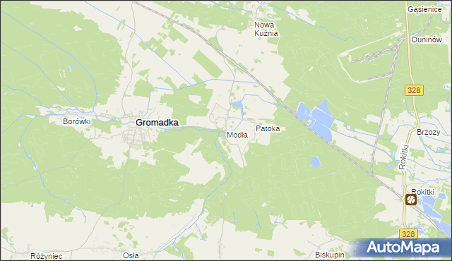 mapa Modła gmina Gromadka, Modła gmina Gromadka na mapie Targeo