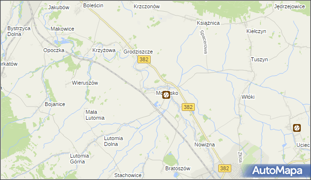 mapa Mościsko gmina Dzierżoniów, Mościsko gmina Dzierżoniów na mapie Targeo