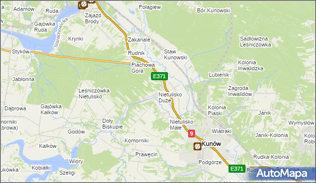 mapa Nietulisko Duże, Nietulisko Duże na mapie Targeo