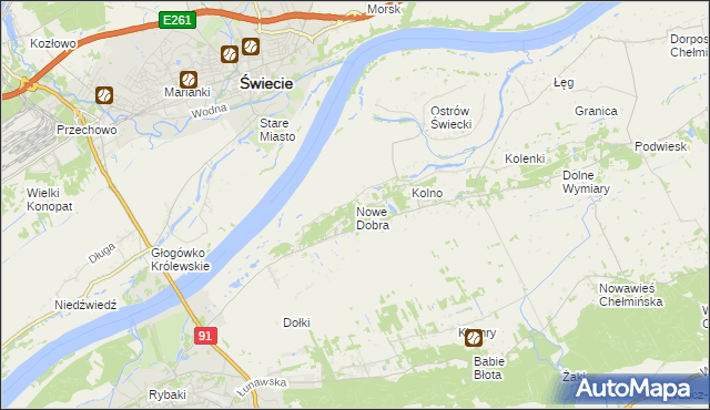 mapa Nowe Dobra gmina Chełmno, Nowe Dobra gmina Chełmno na mapie Targeo