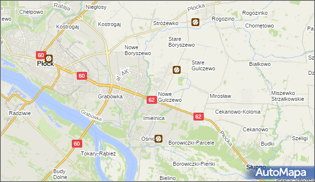 mapa Nowe Gulczewo, Nowe Gulczewo na mapie Targeo