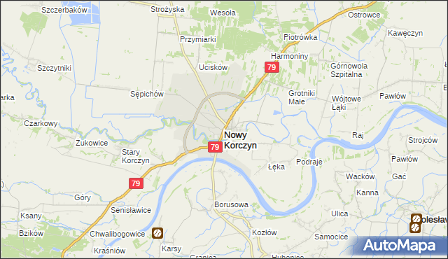 mapa Nowy Korczyn, Nowy Korczyn na mapie Targeo
