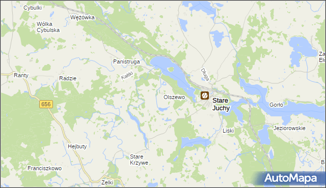 mapa Olszewo gmina Stare Juchy, Olszewo gmina Stare Juchy na mapie Targeo