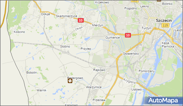 mapa Ostoja gmina Kołbaskowo, Ostoja gmina Kołbaskowo na mapie Targeo