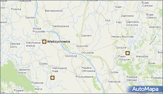 mapa Otfinów, Otfinów na mapie Targeo